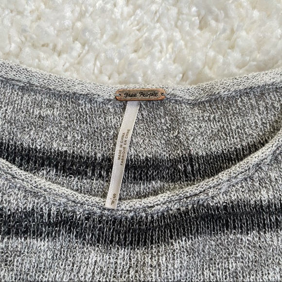 Free People High/Low Tunic Striped Grey - Picture 8 of 9